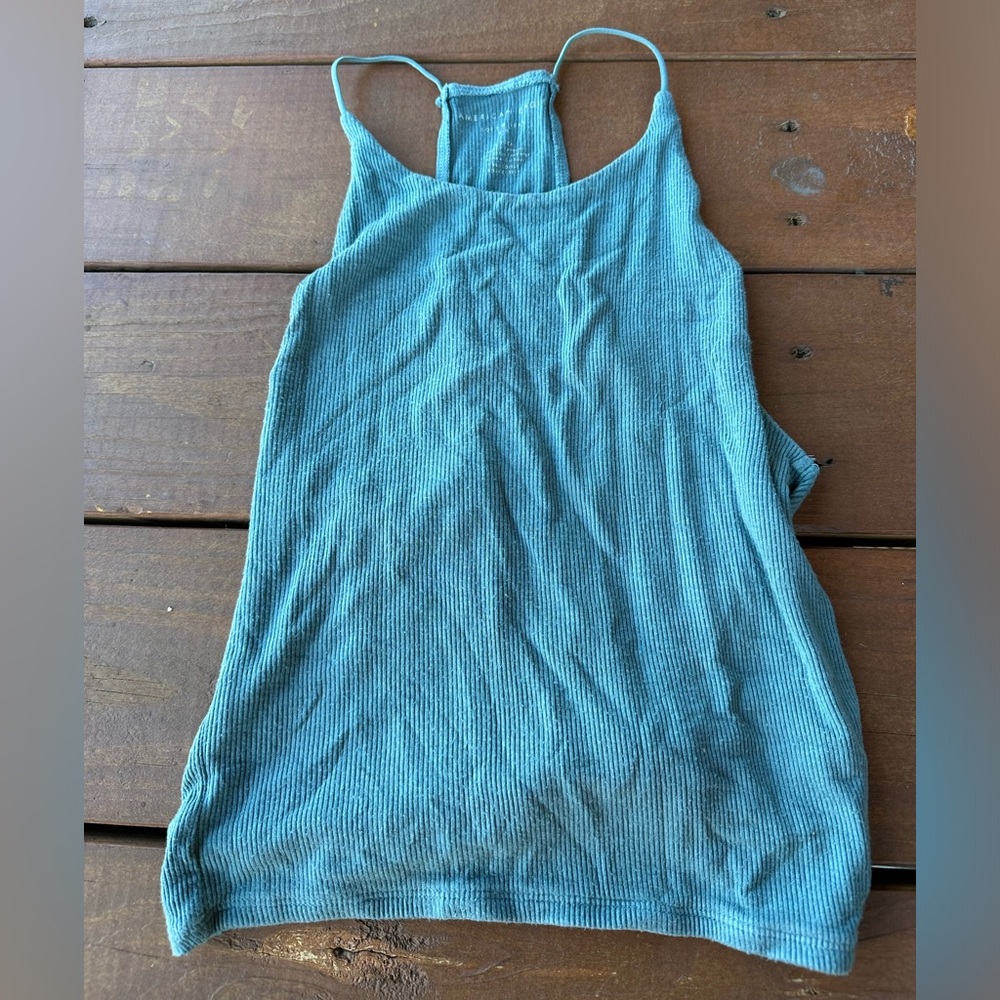 Teal ribbed tank